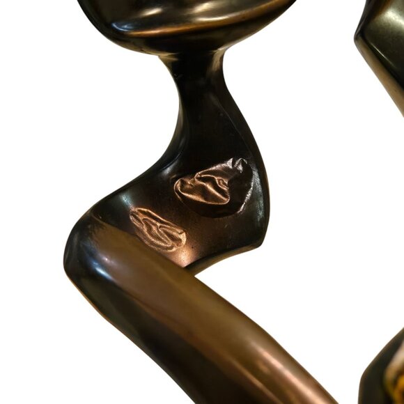 Abstract Modern Kiss Sculpture 15 inch AS IS Couple Love Home Decor - Picture 8 of 16